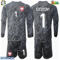 Polen Wojciech Szczesny #1 Keeper Bortedraktsett Barn EM 2024 Langermet (+ Korte bukser)